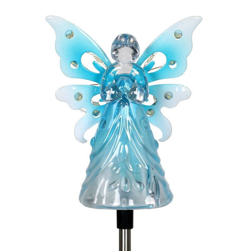 33.85" Acrylic Solar Angel Stake Blue - Exhart