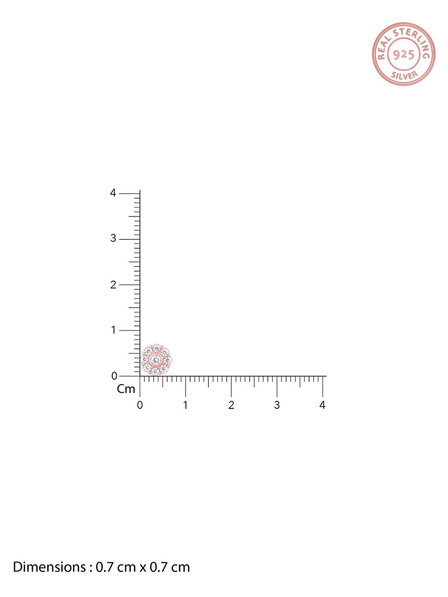 GIVA 92.5 Sterling Silver Rose Gold Zircon Eclipse Stud Earrings