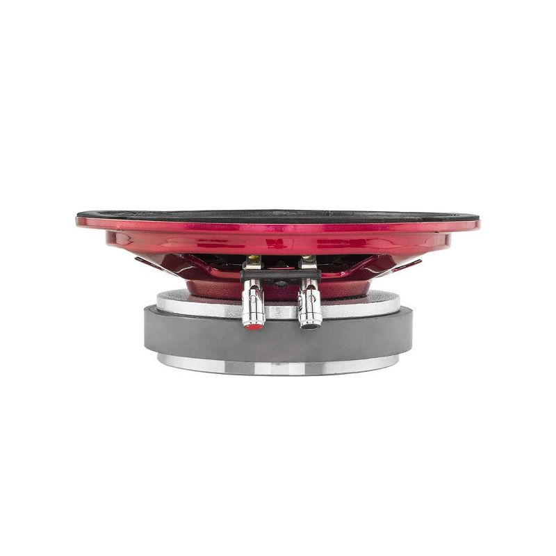 DS18 PRO-SM8.2 Pro Slim Shallow Water Resistant 8 Inch 500 Watt Max 2 Ohm Mid Range Motorcycle Cone Loudspeaker with Red Steel Basket Design (2 Pack)