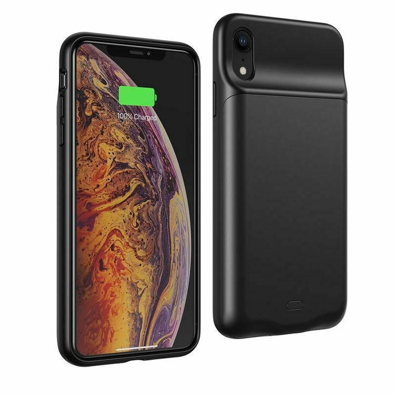 Rubber Coated 4500mAh Battery Case With Wireless Charger For iPhone XR
