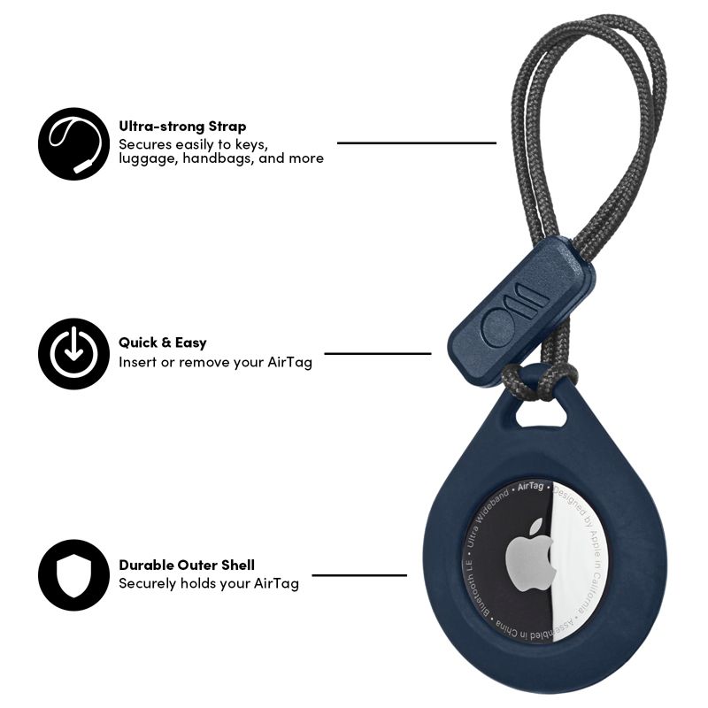 Case-Mate - TOUGH SPORT - Rugged Strap Case for AirTags - Holder - Navy