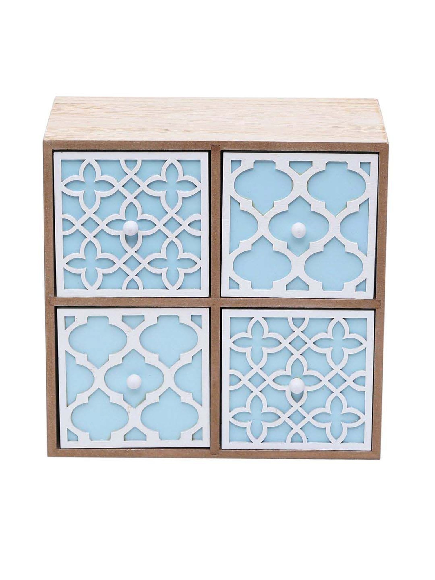 Tayhaa Blue & Beige Wooden Organizer Box