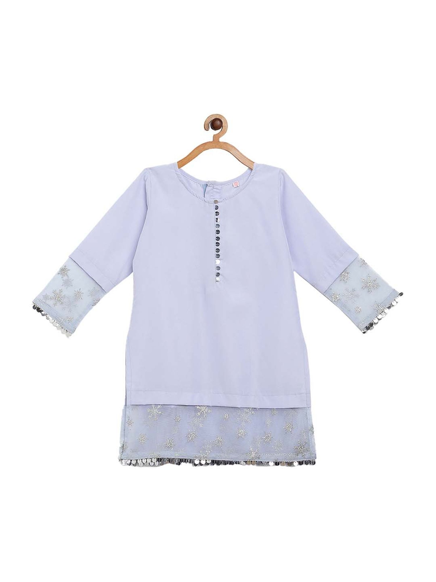 Ahalyaa Kids Blue Printed Kurta & Dupatta With Palazzo