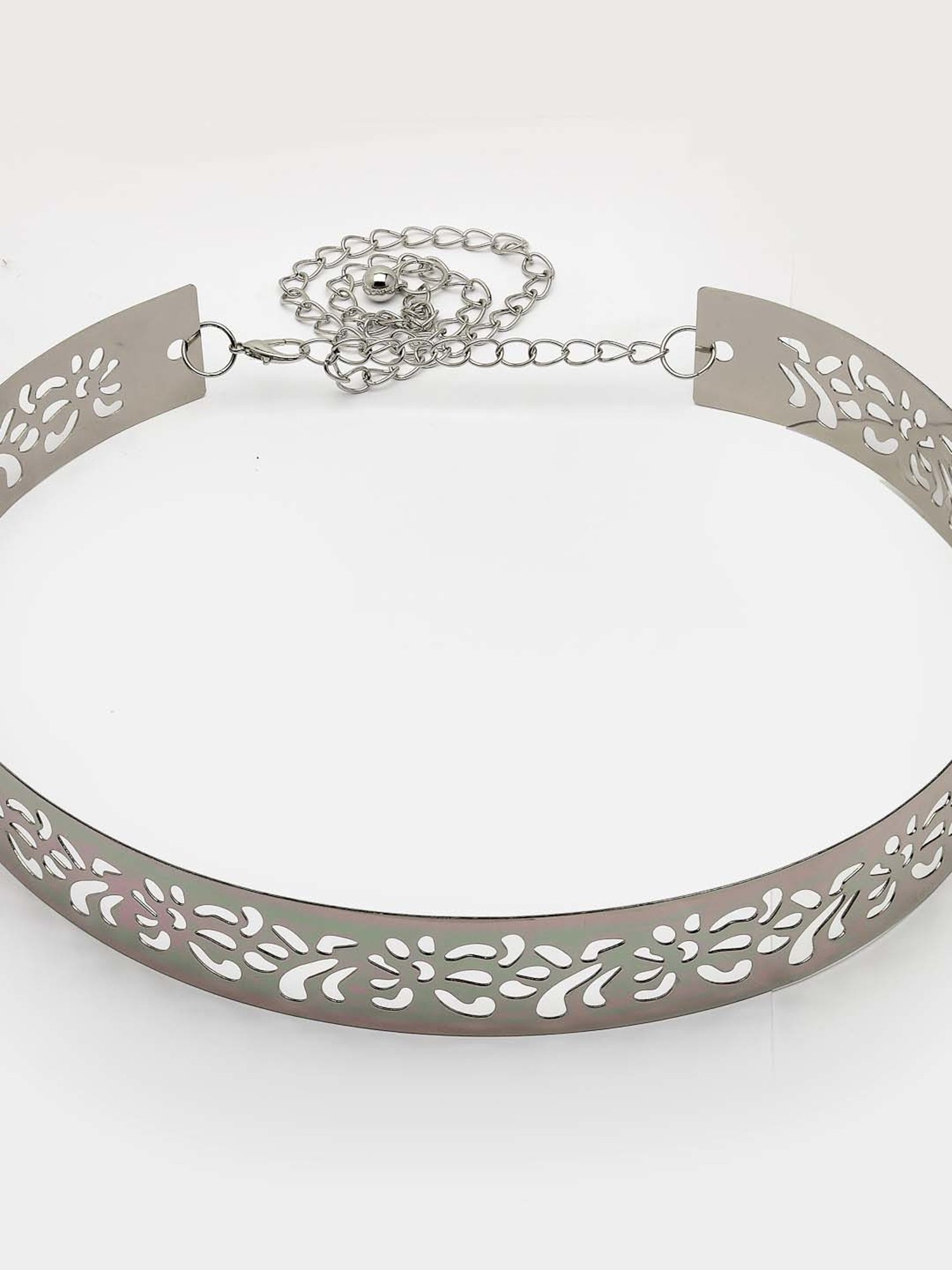 NVR Circular Silver- Plated Adjustable Broad Belt for Women