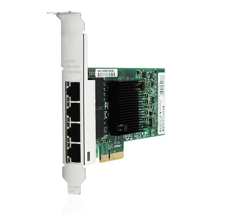 PCI-E Gigabit Ethernet Server Adapter 4 Electrical Port Computer Desktop Network Card Intel 82580