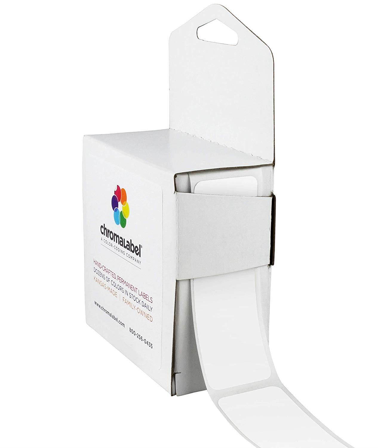 ChromaLabel 1 x 3 inch Color-Code Labels | 250/Dispenser Box (White)