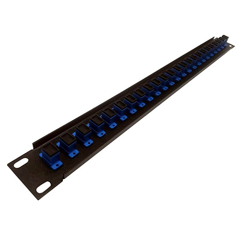 Port SC Fiber Patch Panel Singlemode Blue Couplers Loaded 1u 19quot