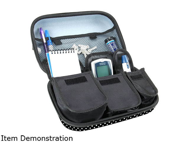 Universal Travel Case for 5 Inch GPS & Accessories by USA Gear (Polka Dot Design)