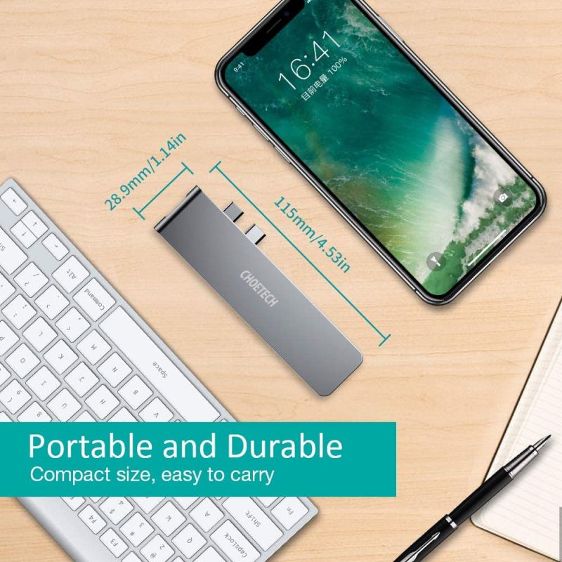 MacBook Pro Adapters,7-in-1 MacBook Air Adapter with 100W USB C Power Delivery, 4K HDMI, 2 USB 3.0, Micro SD/SD Card Reader for MacBook Pro 2020/2019/2018/2017, MacBook Air 2020/2019