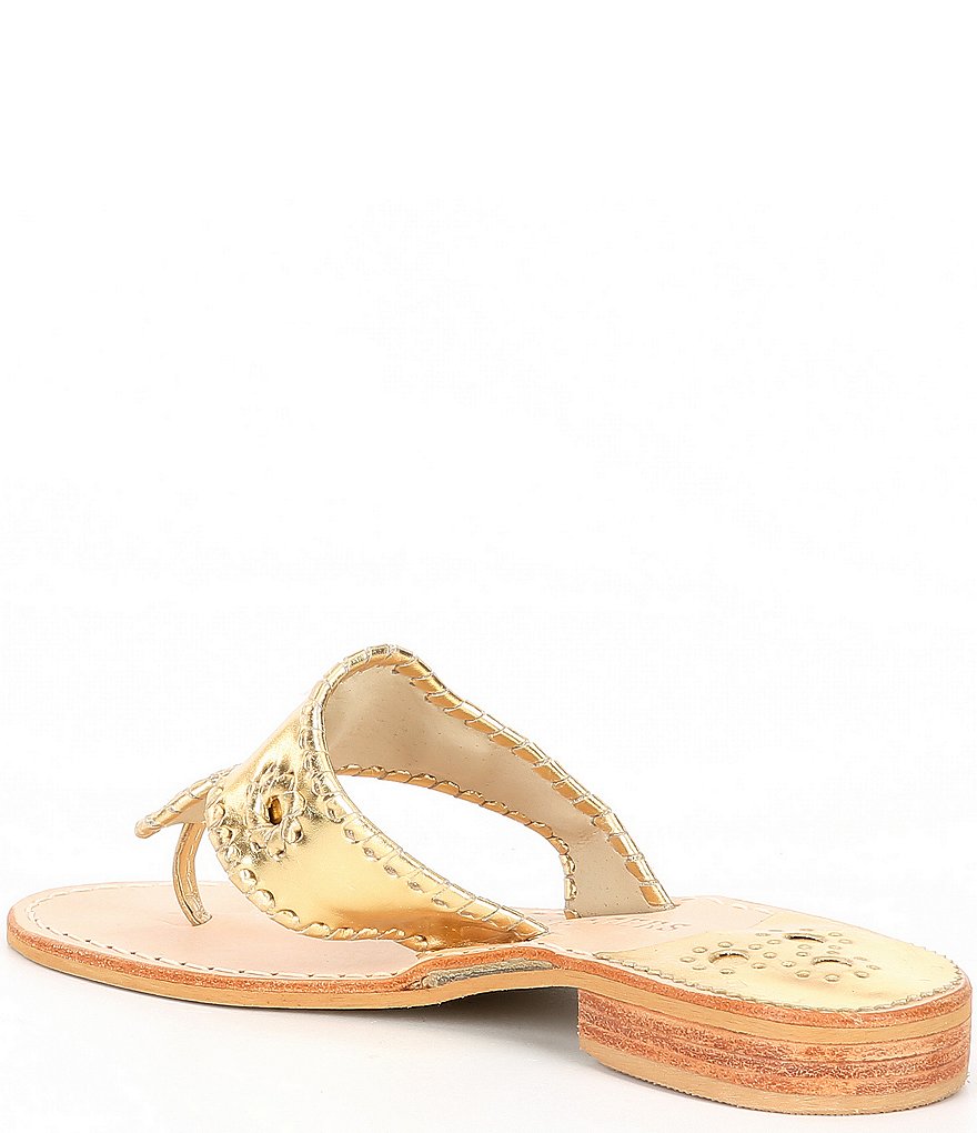 Jack Rogers Jacks Metallic Leather Flat Sandals