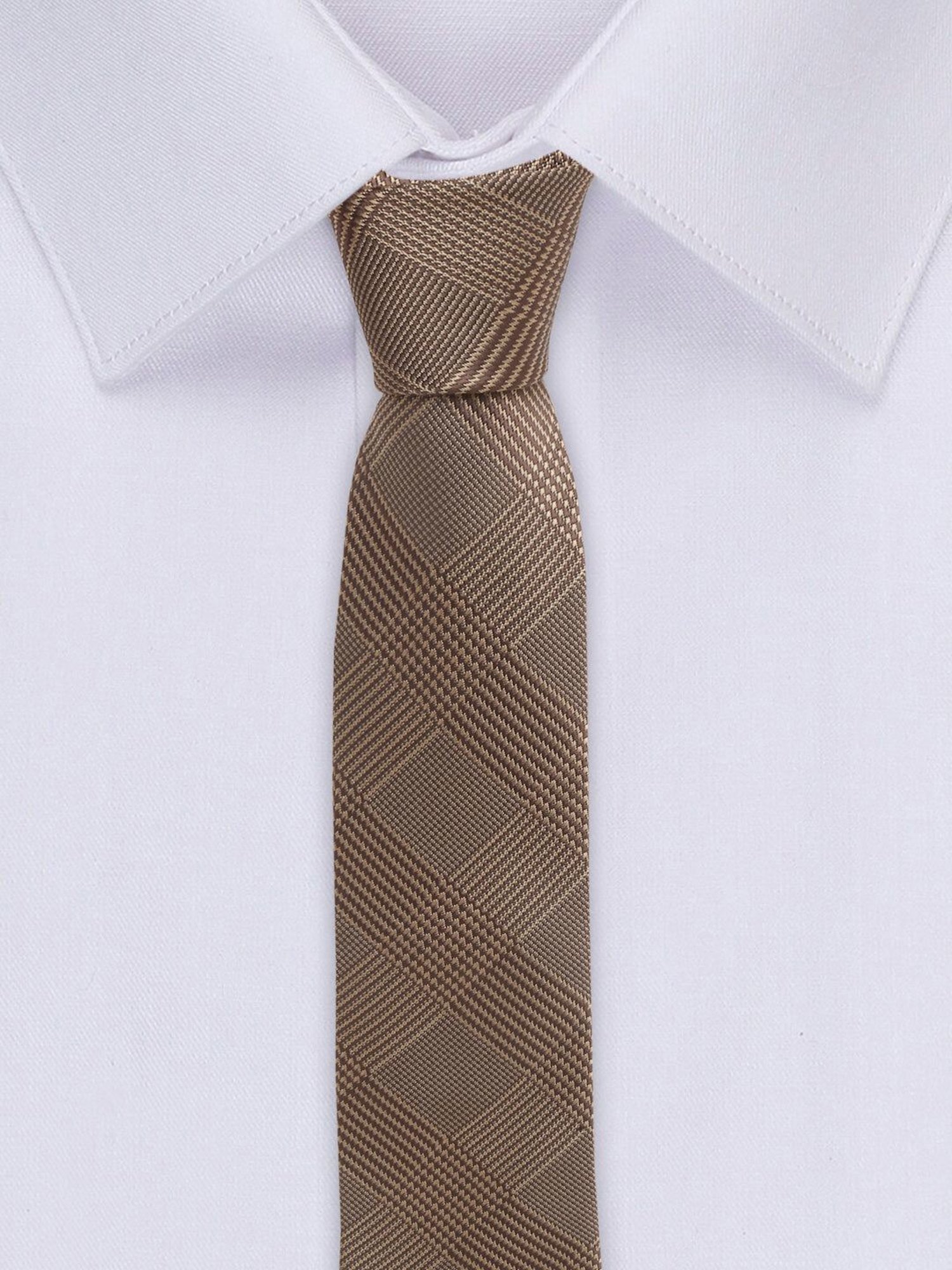 Louis Stitch Brown Checks Necktie Gift Set - Set of 5