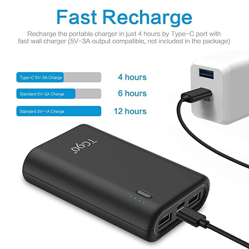 10000mah Power Bank External Battery Packs, Portable Charger with Built-in Cables for Cell Phone Battery Backup, Portable Phone Charger Compatible with iPhone, iPad, iPod, Android Phones