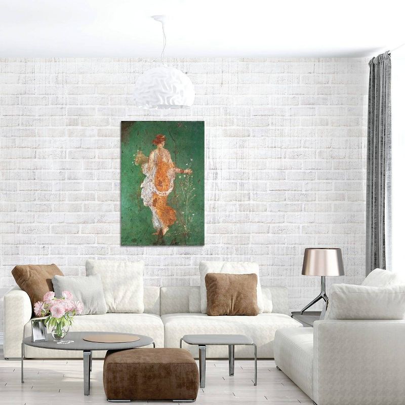 Spring Maiden Gathering Flowers From The Villa of Varano In Stabiae By Roman Unframed Wall Canvas - iCanvas