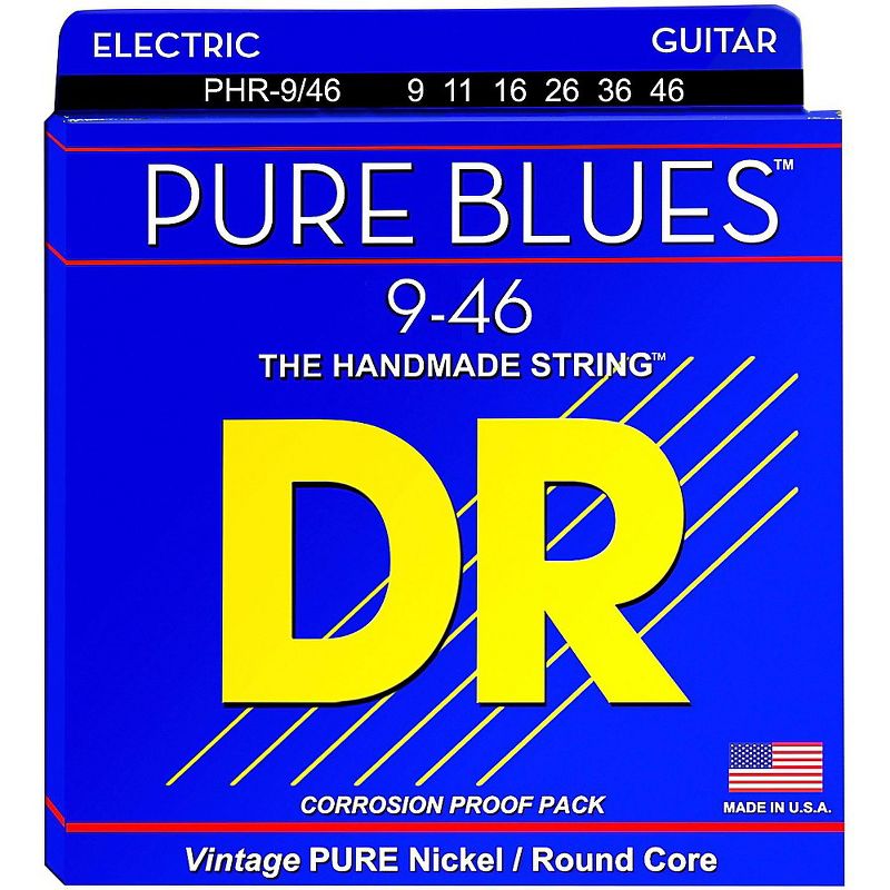 DR Strings PHR9/46 Pure Blues Nickel Lite'n'Heavy Electric Guitar Strings