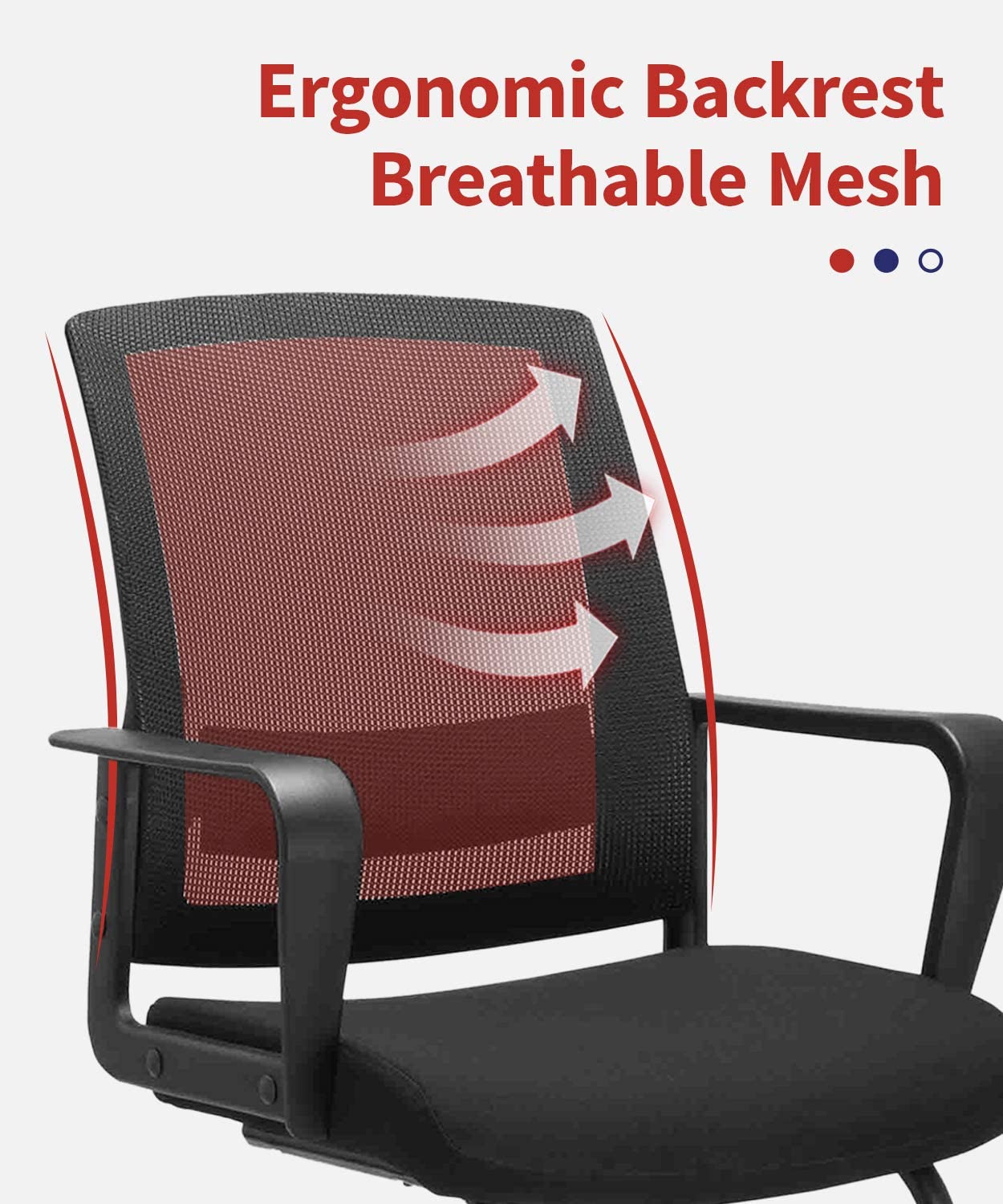 COLAMY Office Guest Chair with Lumbar Support and Mid Back Mesh Space Air Grid Series for Reception Conference Room