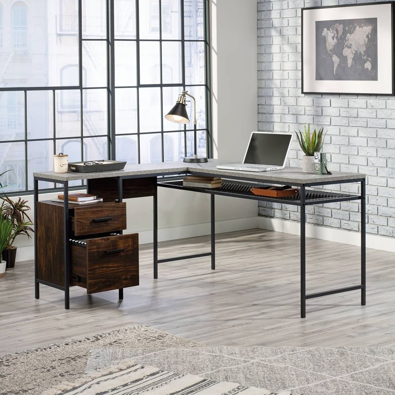 Market Commons L Desk Walnut - Sauder