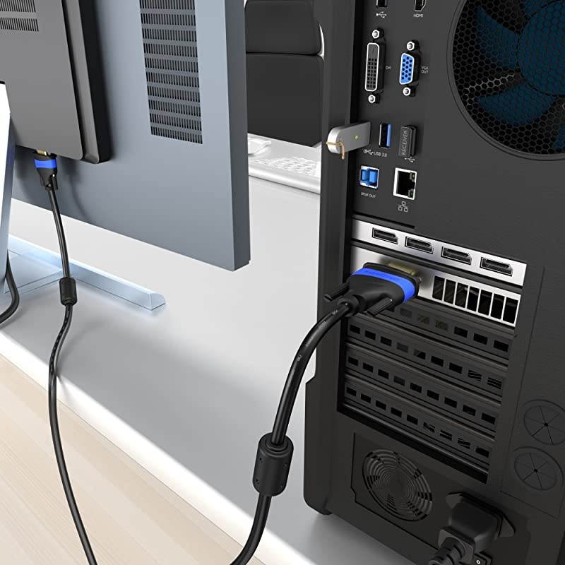 SVGA VGA Cable Male to Male Computer Monitor Cables 25 Feet Shielded Copper VGA Video Cable Connects HDTVs Graphics Cards Top Series