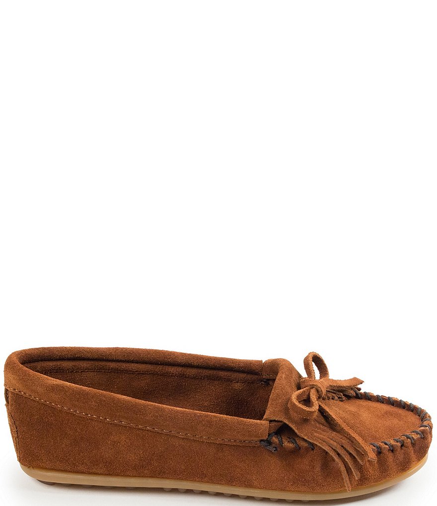 Minnetonka Kilty Suede Fringe Moccasins