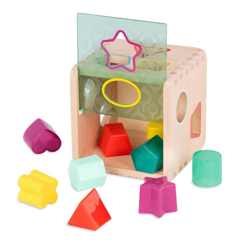 B. toys Wooden Shape Sorter - Wonder Cube