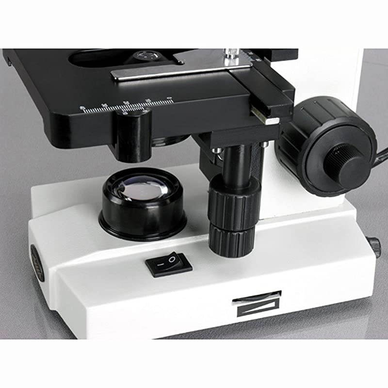 M600 Compound Monocular Microscope, WF10x Eyepiece, 40x-1000x Magnification, Brightfield, Tungsten Illumination, Abbe Condenser, Mechanical Stage, 110V