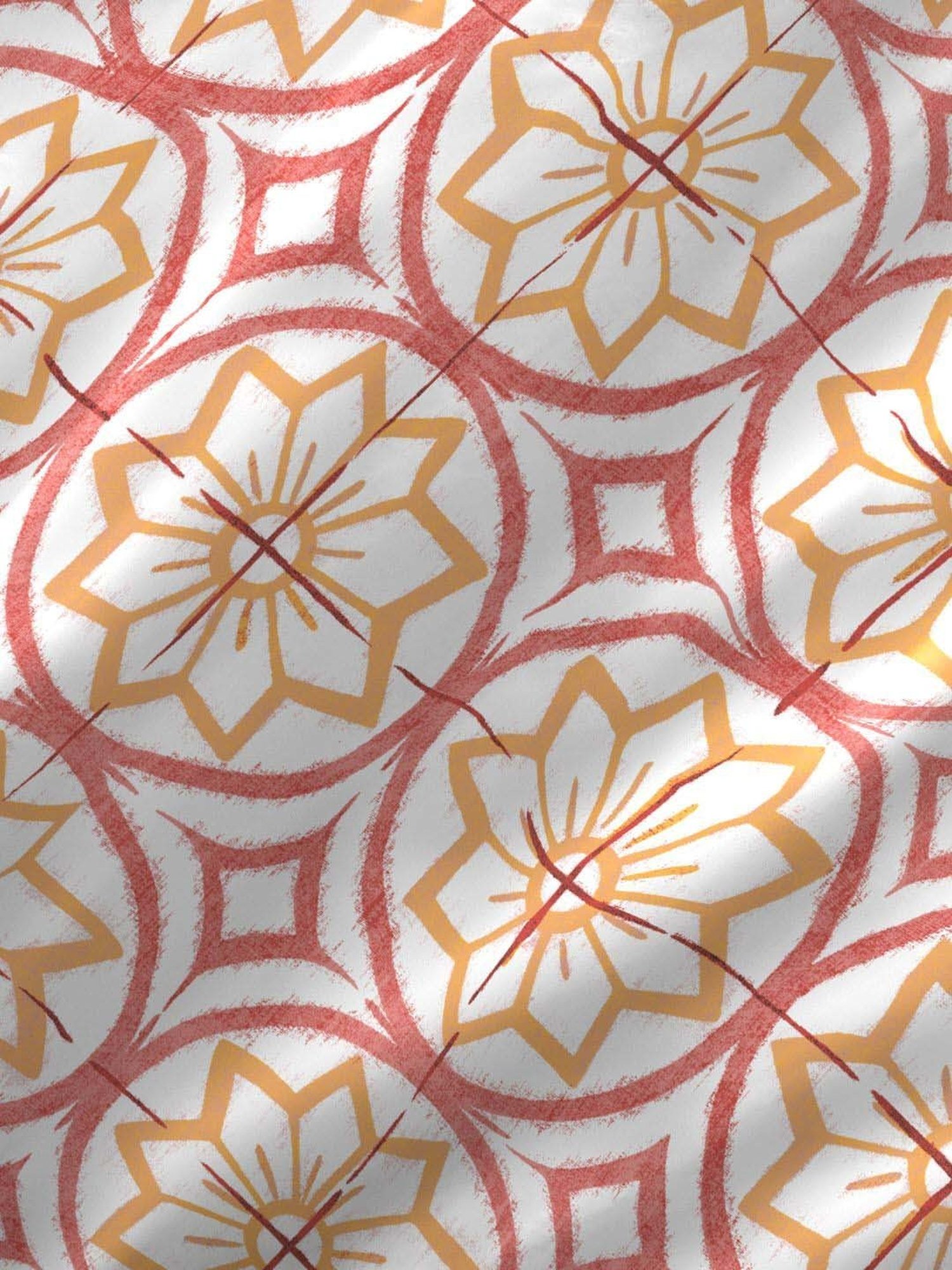 Boutique Living Signature Orange & Pink Cotton 300 TC Fitted Size Bedsheet with Pillow Cover