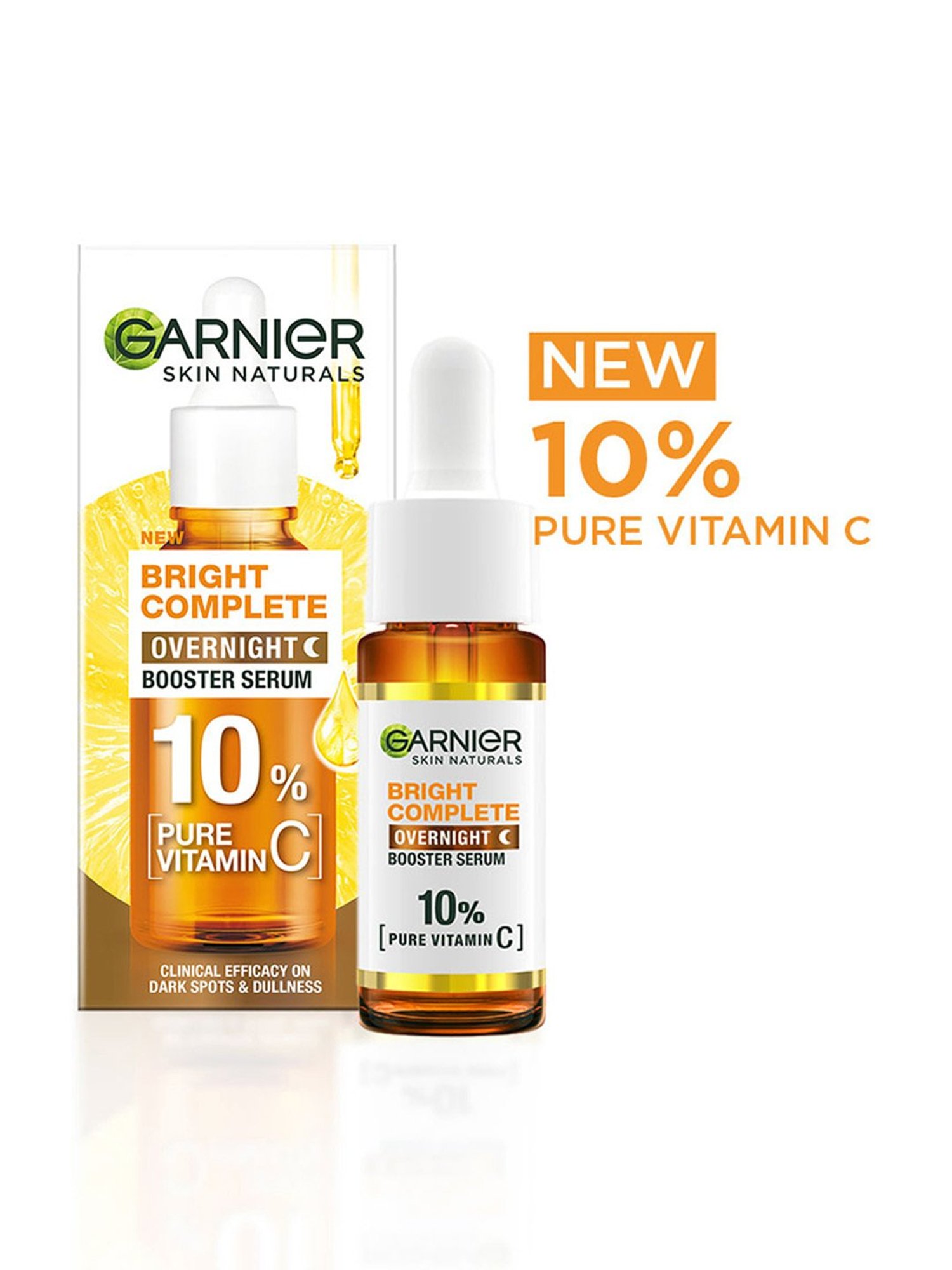 Garnier Bright Complete 10% Pure Vitamin C Overnight Booster Serum - 15 ml