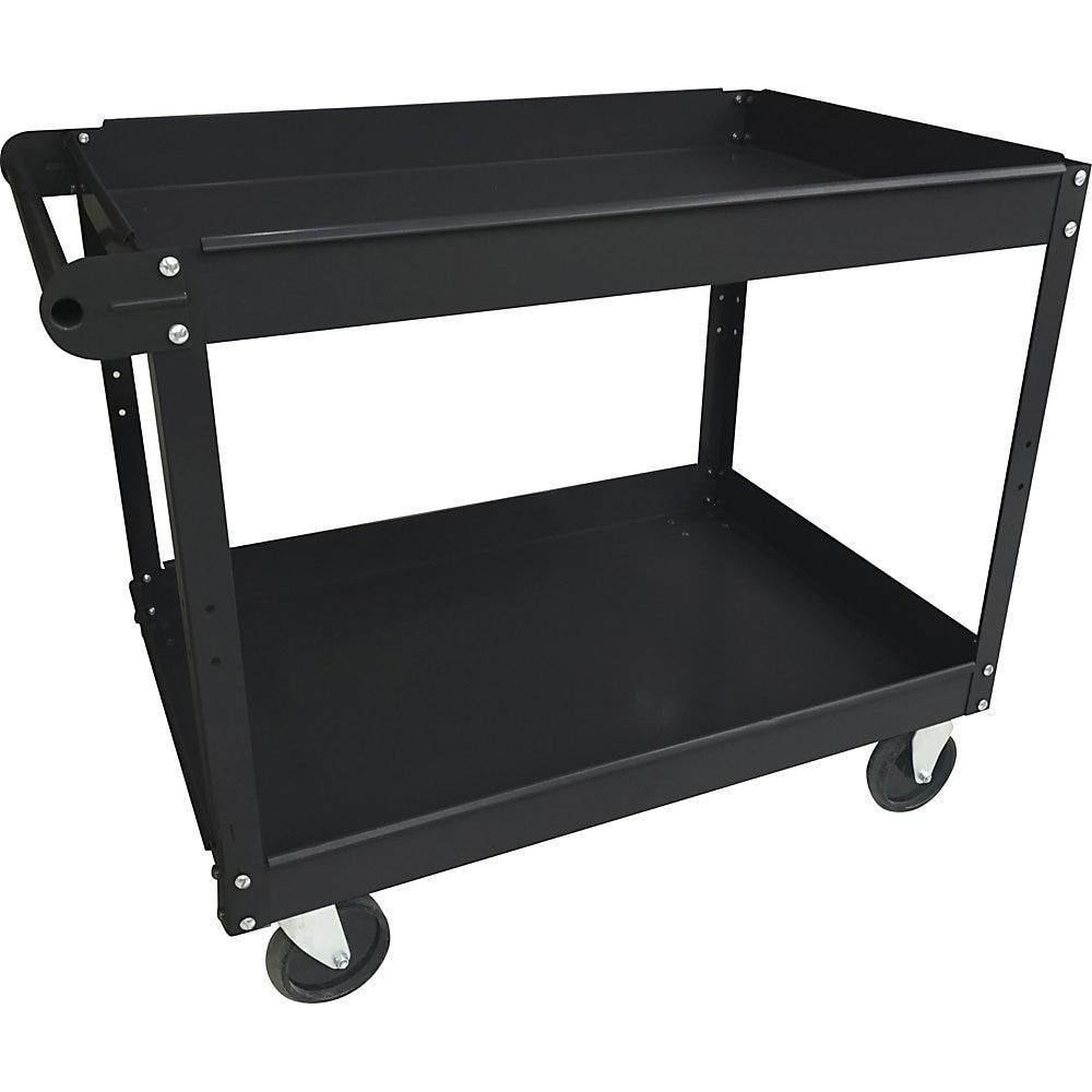 Lorell Utility Cart 2-Shelf 16"Wx30"Lx32"H Black 59689