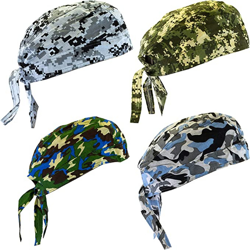 Diamond Plate™ 4pc Assorted Cotton Camo Skull Cap Set
