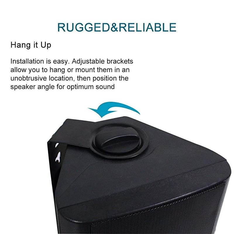 4 Inches Indoor Outdoor Speakers Waterproof Patio Deck Wall Mount Speakers