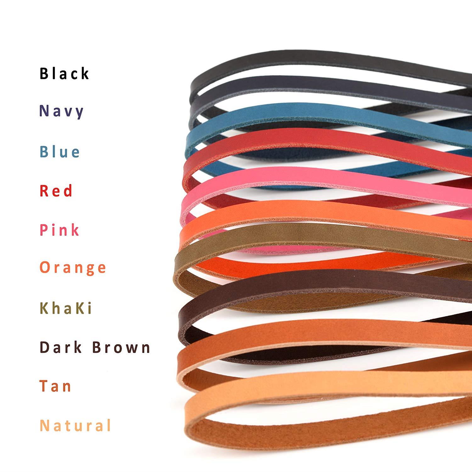 Richbud Vegetable Leather Wrist Hand Strap Swivel Trigger Clip Snap Lobster Claw Clasp Handmade Lanyard 10-10 Gold (Khaki)