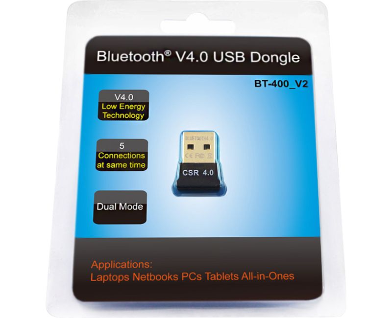 Premiertek BT-400 Bluetooth 4.0 - Bluetooth Adapter for Desktop Computer/Notebook/Tablet - USB 2.0 - 3 Mbit/s - 2.48 GHz ISM - 30 ft Indoor Range