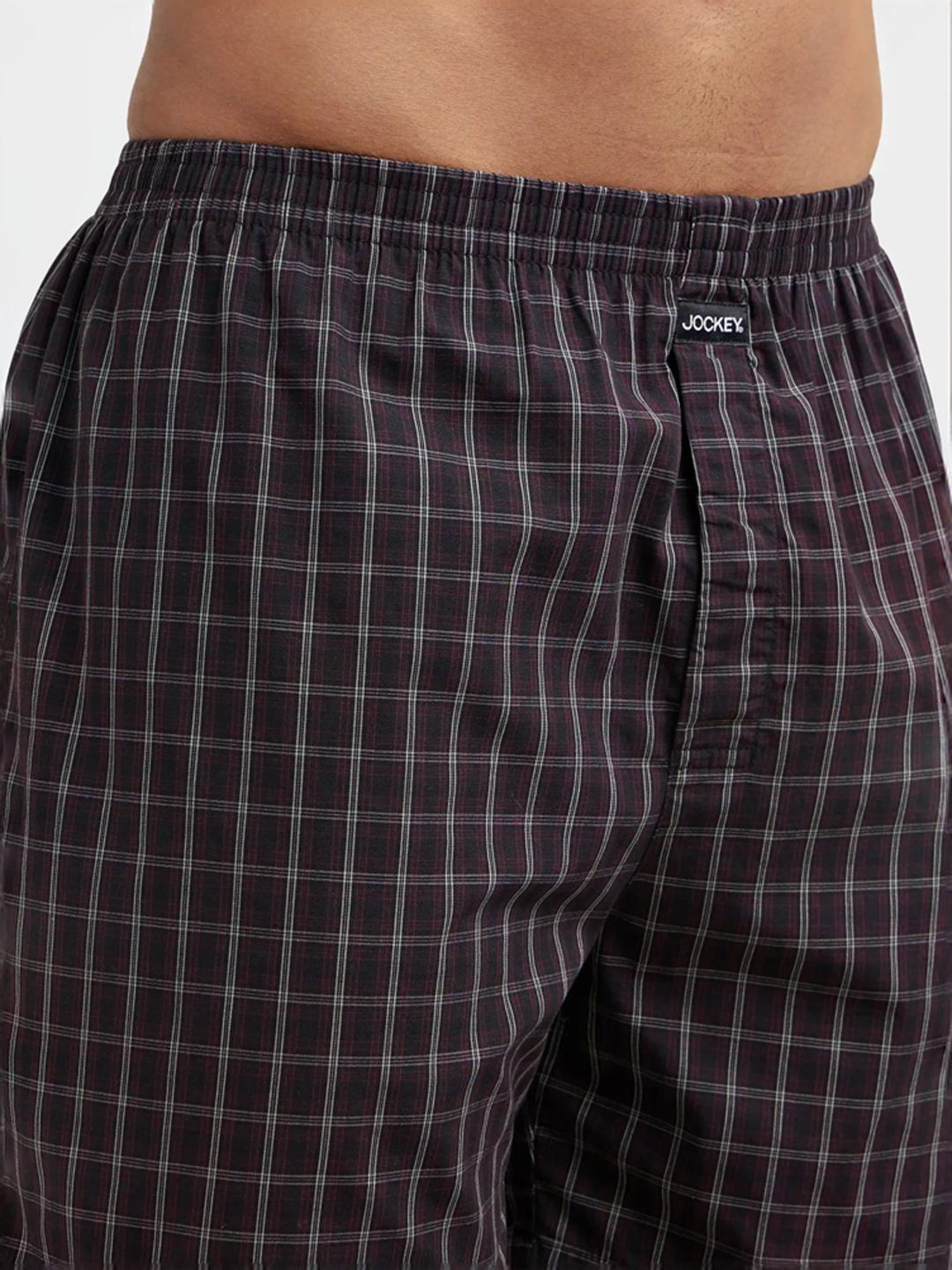 Jockey Black & Navy Regular Fit Check Boxer Shorts - Pack of 2