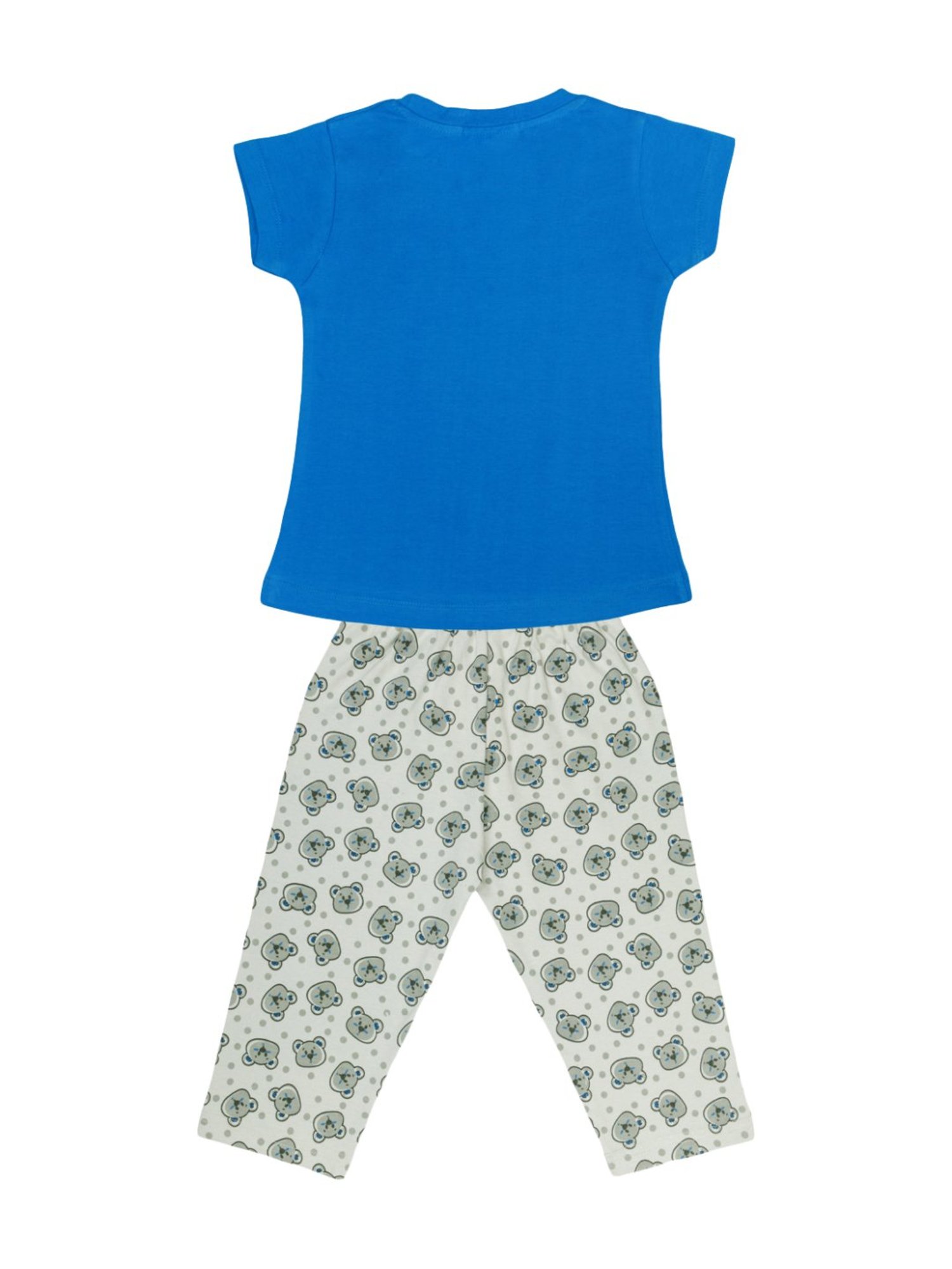 Todd N Teen Kids Blue Cotton Printed T-Shirt & Capris