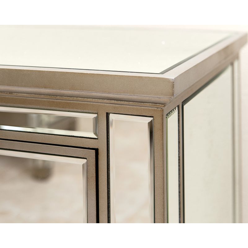 Ofelia Mirrored 2-Drawer Nightstand Silver - Abbyson Living