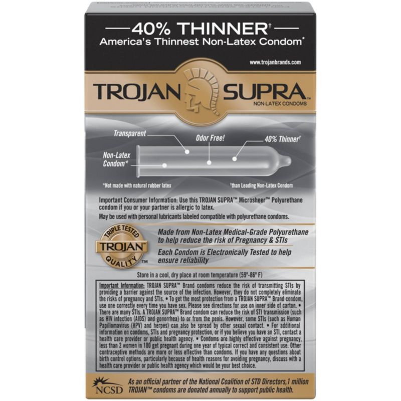 Trojan Supra Non-Latex BareSkin Lube Condoms - 6ct
