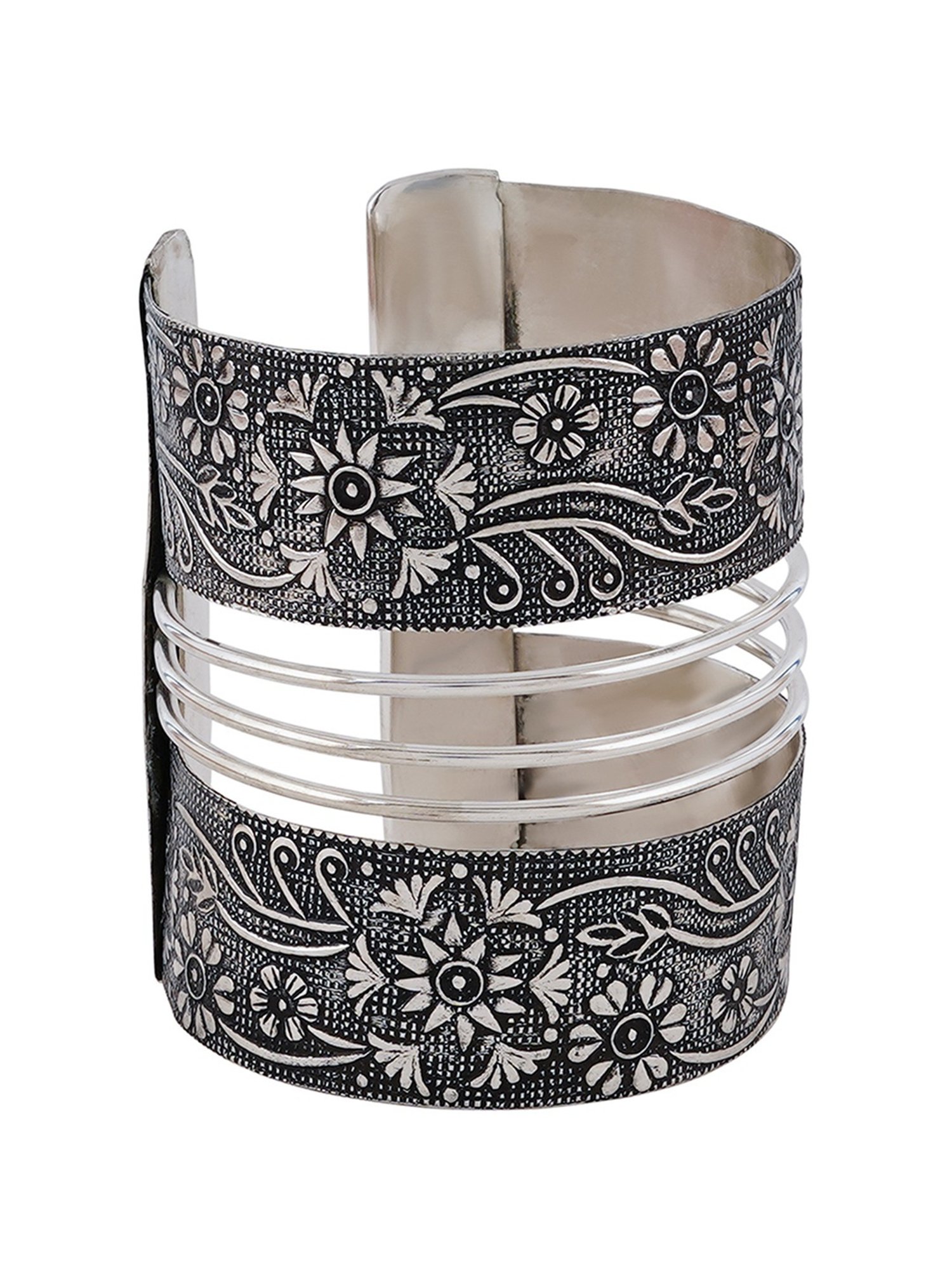 Teejh Pragati Black Cuffs Bracelet for Women