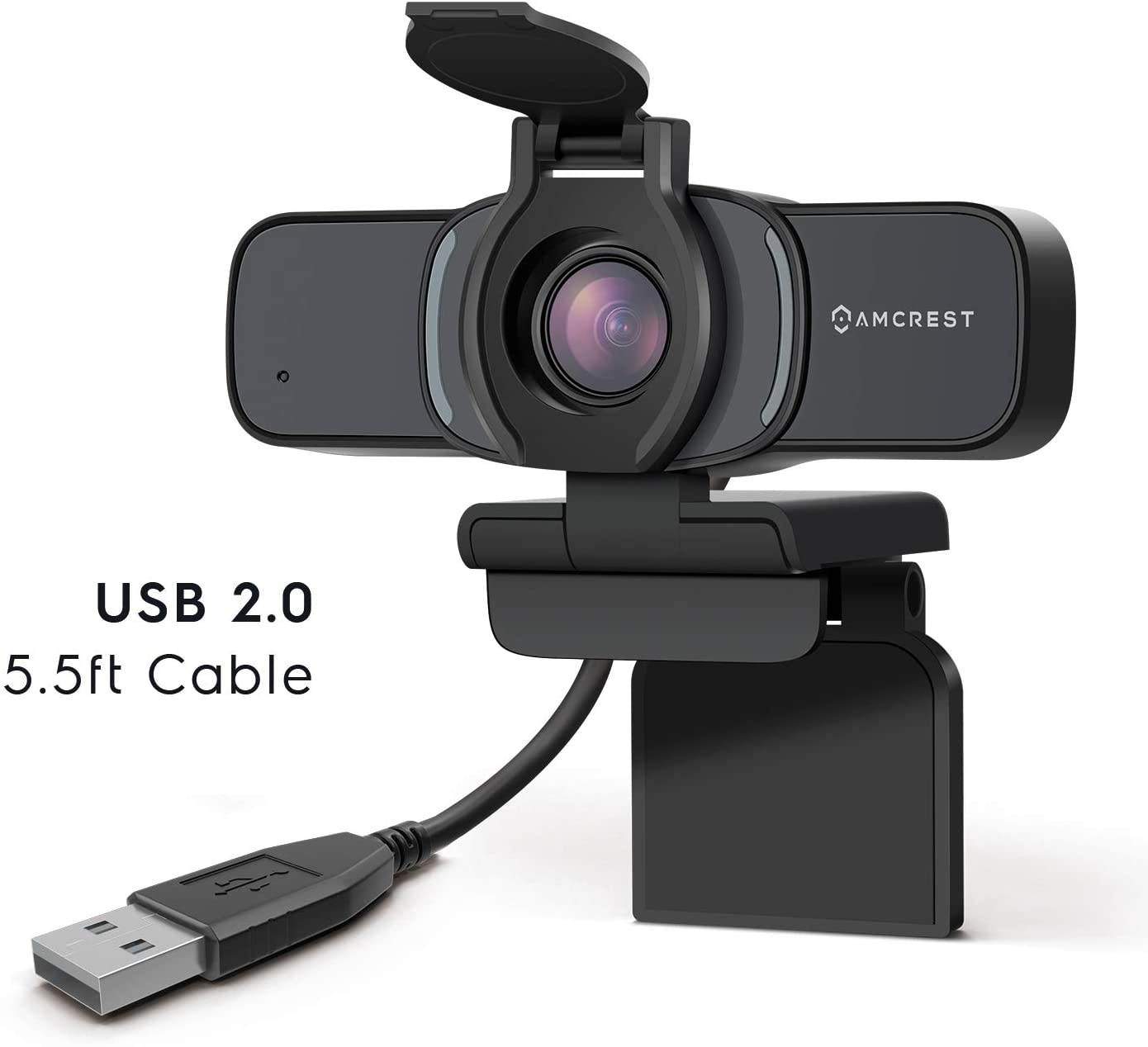 1080P Webcam with Microphone & Privacy Cover, Web Cam USB Camera, Computer HD Streaming Webcam for PC Desktop & Laptop w/Mic, Wide Angle Lens & Large Sensor for Superior Low Light (AWC201-B)