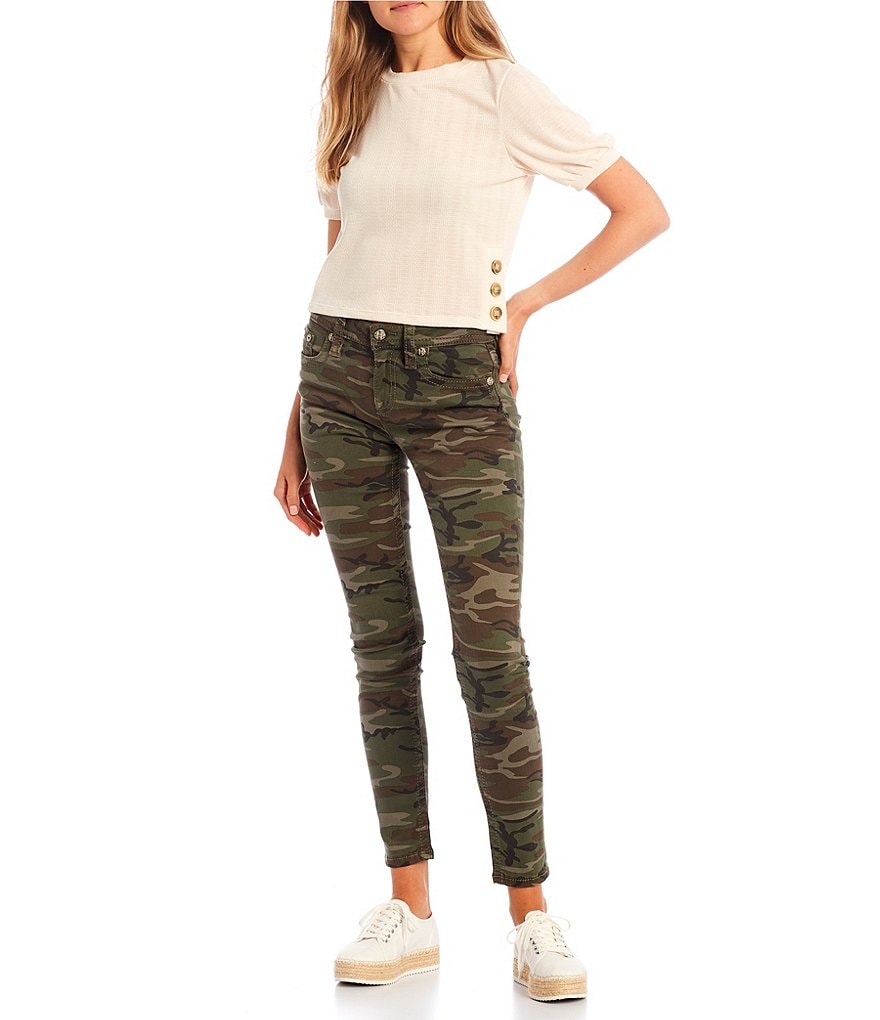 Miss Me Mid Rise Camo Skinny Jeans