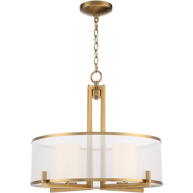 Possini Euro Design Persephone 24" Wide Warm Antique Brass Drum Pendant Light