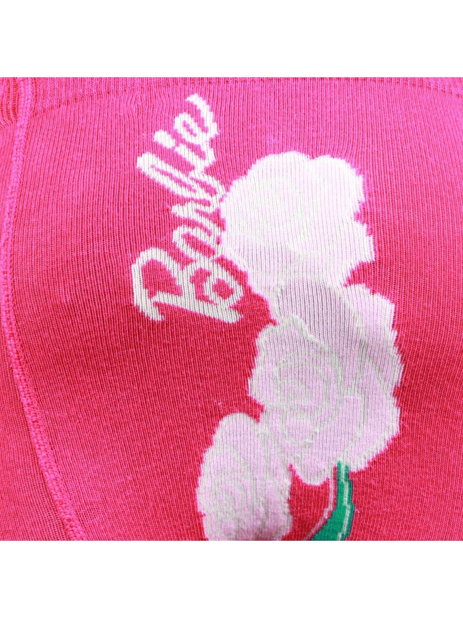 Bonjour Girls Pink Printed Tights