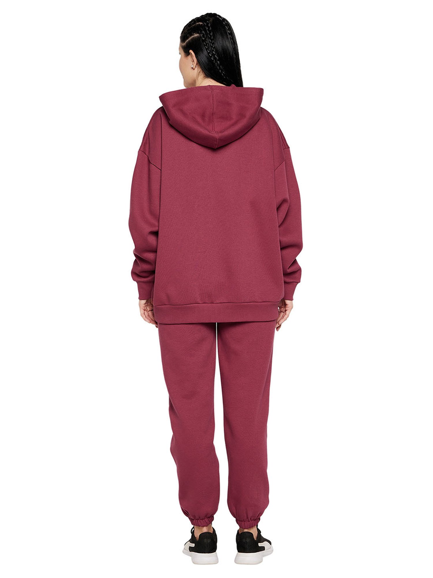 EDRIO Maroon Graphic Print Tracksuit