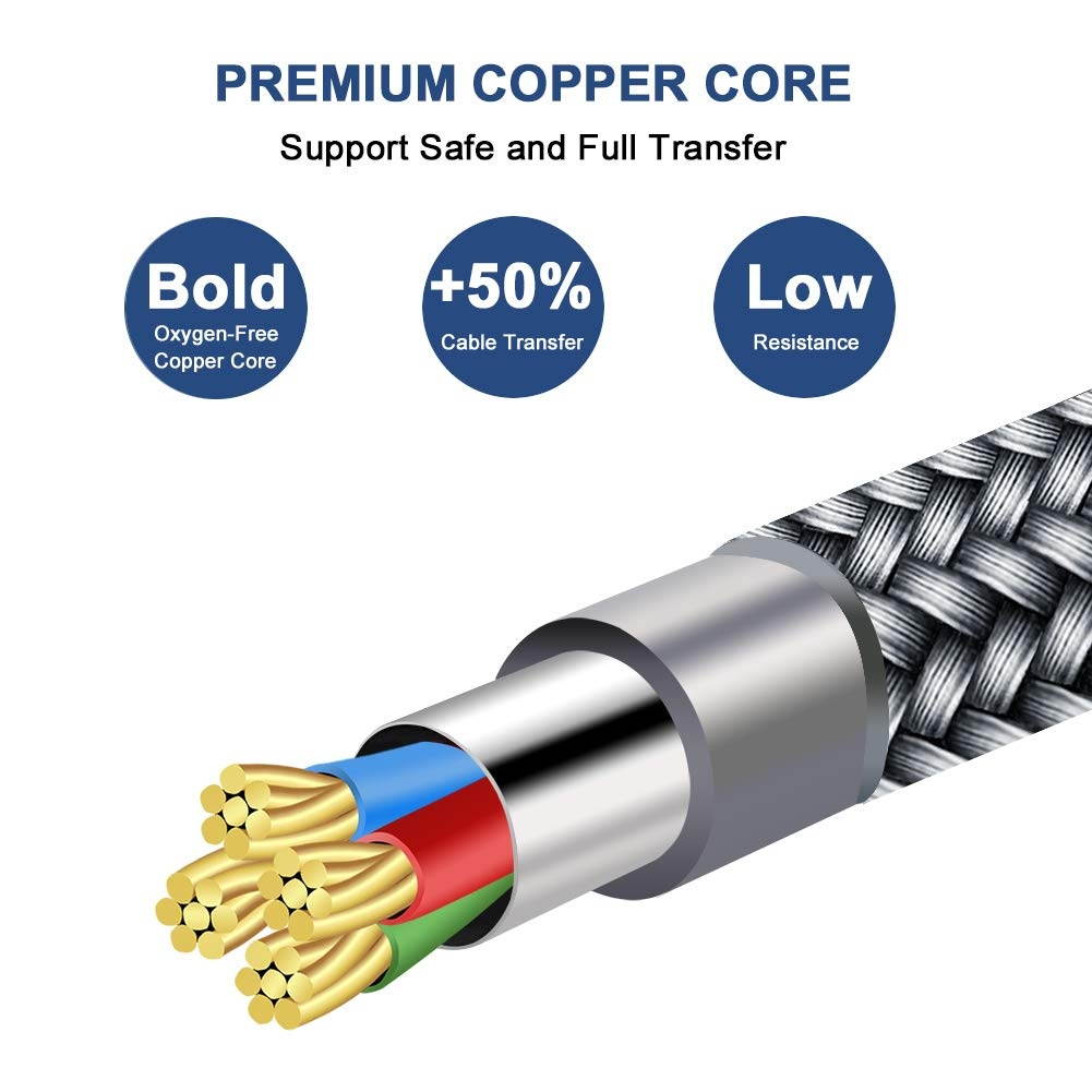 Mini USB 2.0 Cable Braided SIOCEN Type A to Mini-B Charger Cord for GoPro Hero 3+ PS3 Controller 6ft Charging Power Wire for Garmin Nuvi GPS Digital CameraDash CamMP3 PlayerPDAsPlaystation 3