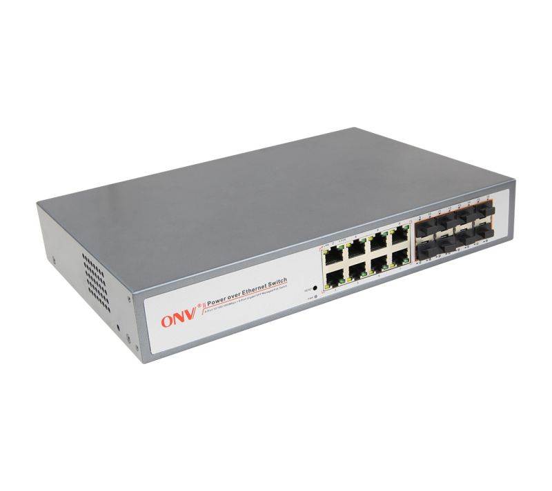 ONV-POE33168PFM 8*10/100/1000M PoE ports + 8*Gigabit SFP port IEEE802.3af/at standard POE Switch