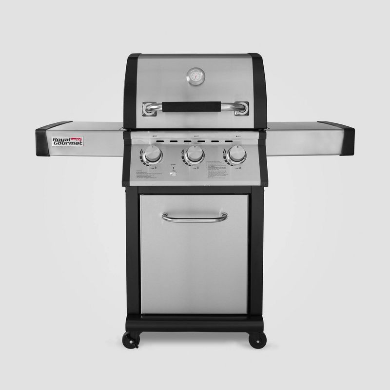 Stainless Steel 3 Burner Propane Gas Grill MG3000 Silver - Royal Gourmet