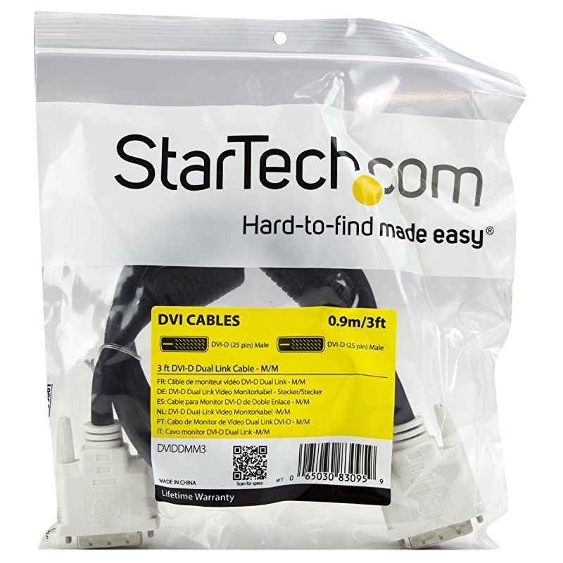 DAT 7321D Black Male to Male One DVI-D to DVI-D Single Link Cable