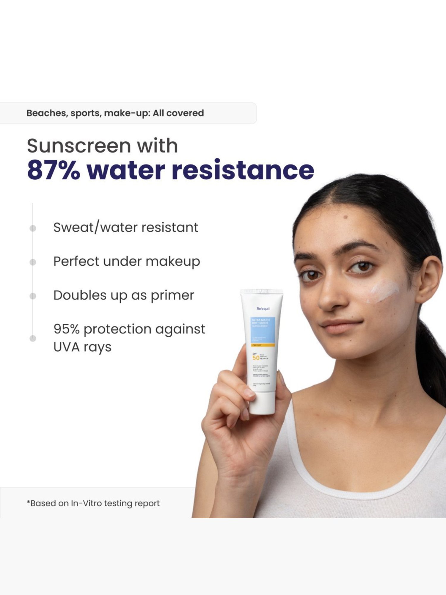 Re'equil Ultra Matte Dry Touch Sunscreen Gel SPF 50 PA++++ - 50 gm