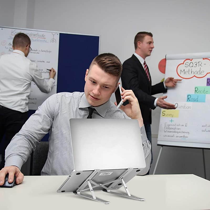 Portable laptop stand, Aluminum Foldable Holder, 6 levels Height & Angle Adjustable,MacBook Stand Portable,Universal Desktop Stand Holder , Compatible with 7~15.4 inch tablet,Macbook,Notebook-