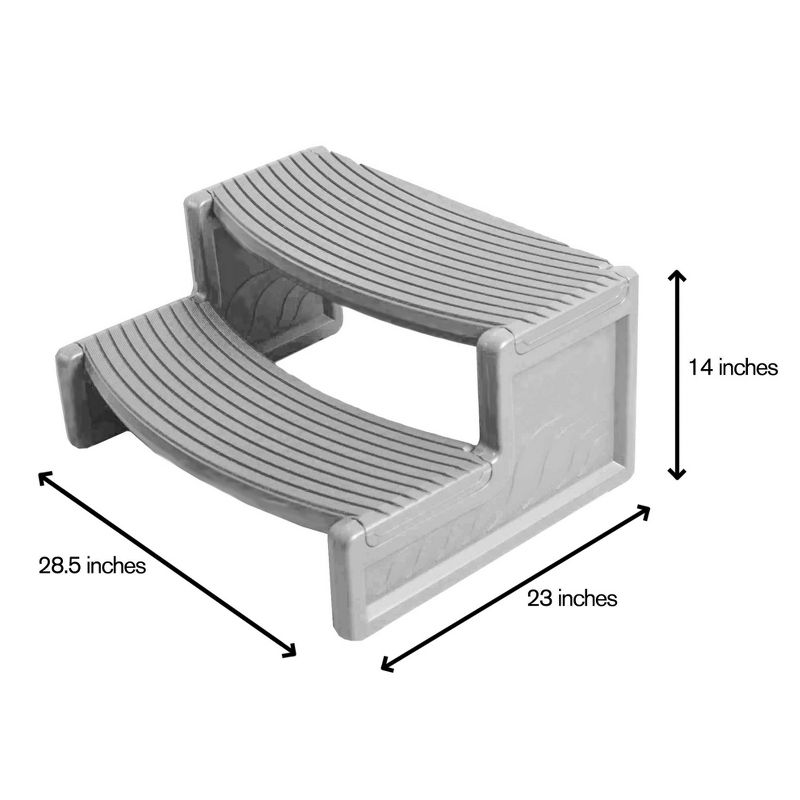 Confer Plastics HS2-G Resin Multi Purpose Spa Hot Tub Handi-Step RV Steps | Gray