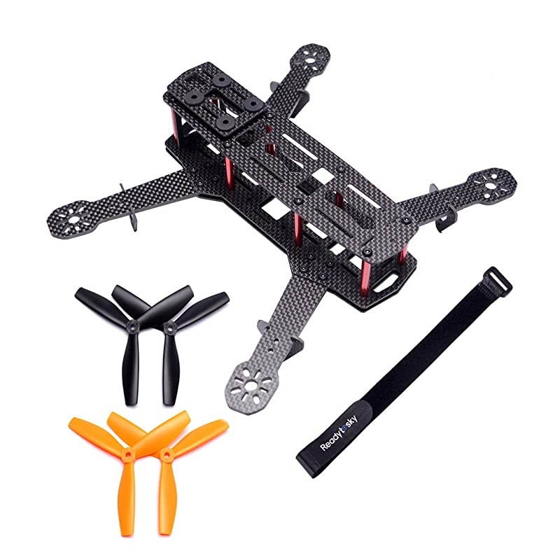 250mm FPV Racing Drone Frame Carbon Fiber Quadcopter Frame Kit with 4mm FPV Frame Arms and Lipo Battery Strap