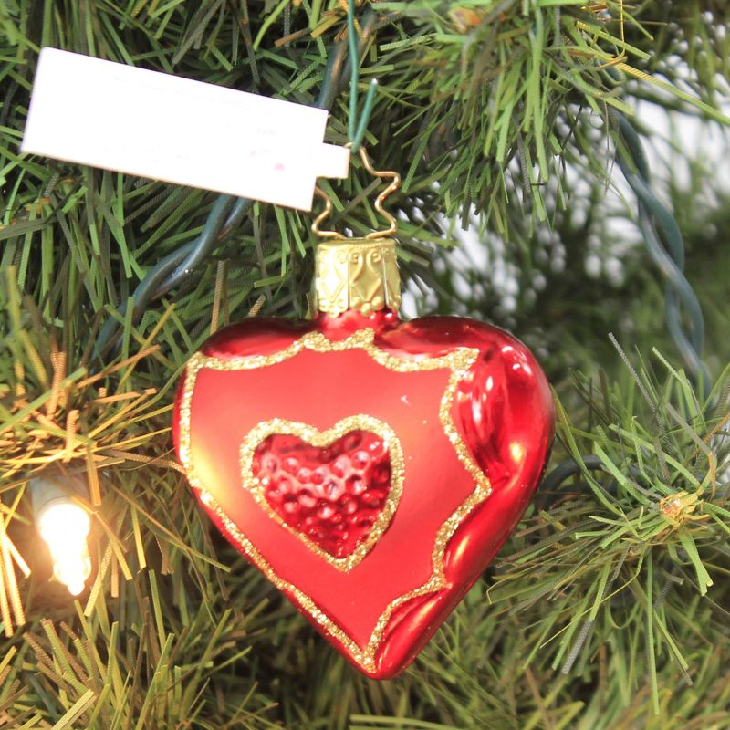 Inge Glas 2.5" From The Heart Ornament Valentine's Day Christmas  -  Tree Ornaments